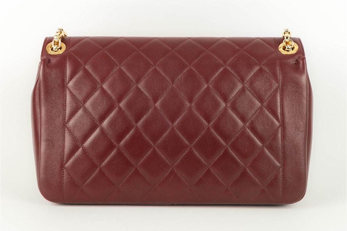 Brown Chanel Burgundy Quilted Leather Bag, 2013/2014 For Sale