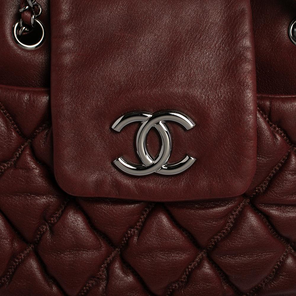 Women's Chanel Burgundy Quilted Leather Bubble Shoulder Bag
