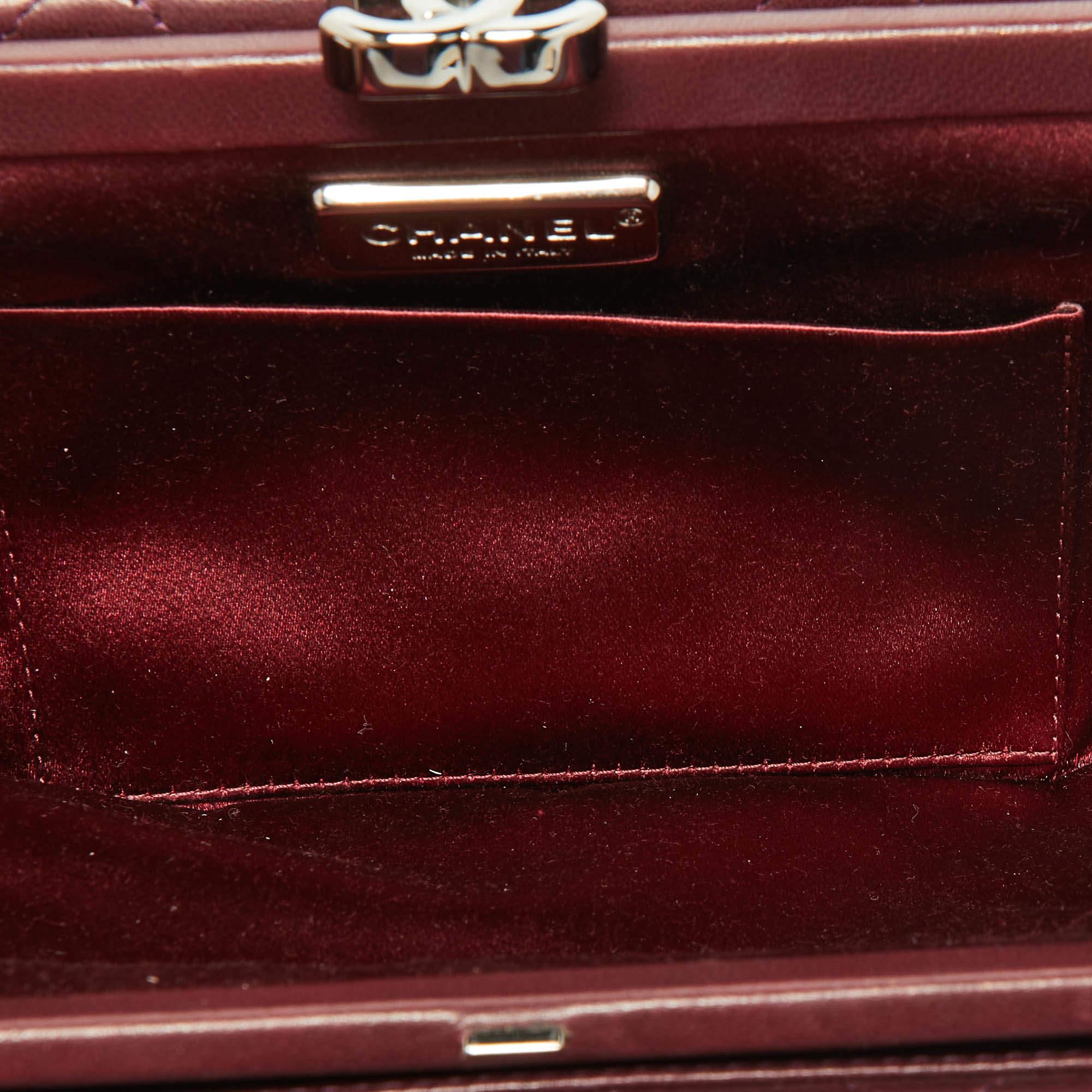 Chanel Burgundy Quilted Leather CC Long Clutch 7