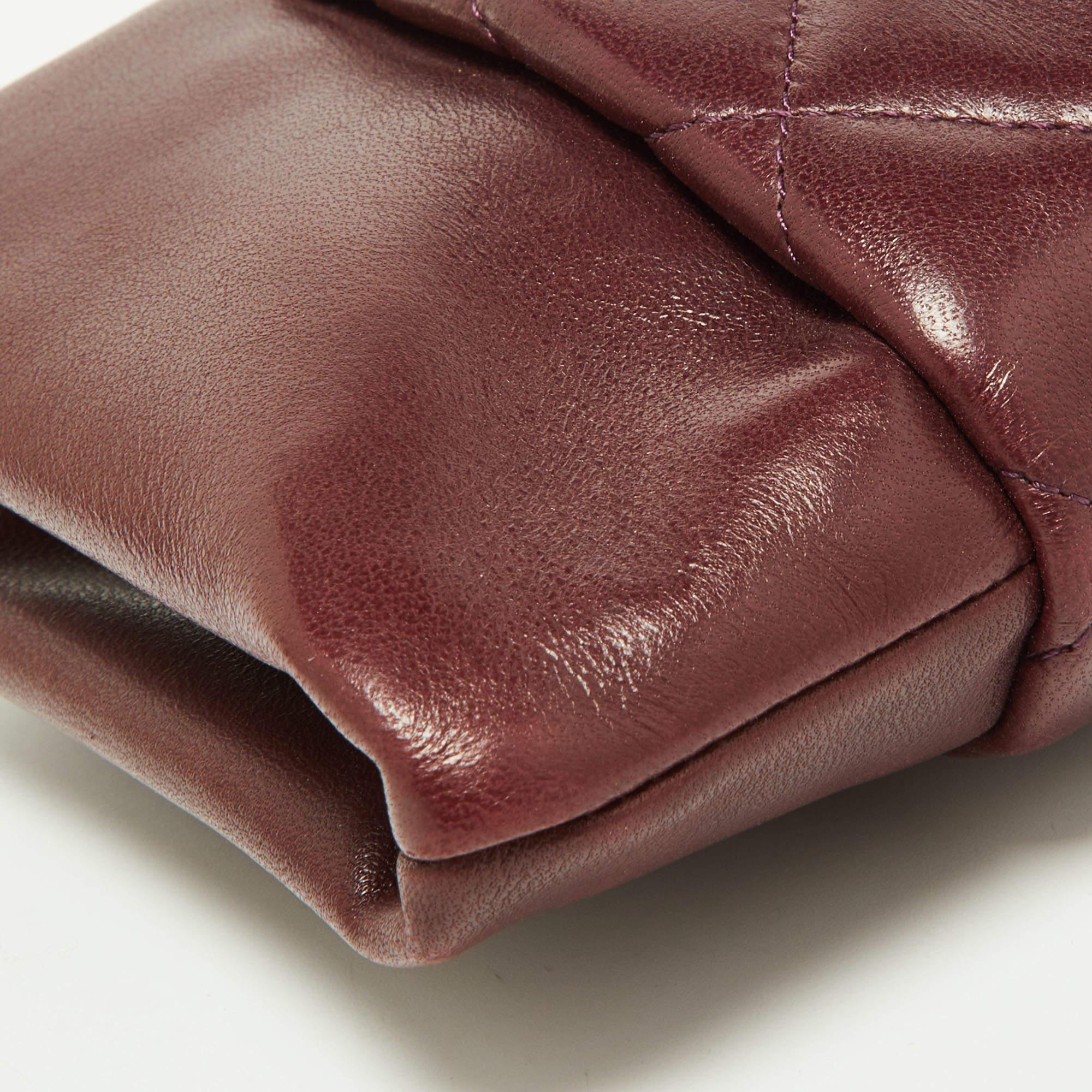 Chanel Burgundy Quilted Leather CC Long Clutch 2