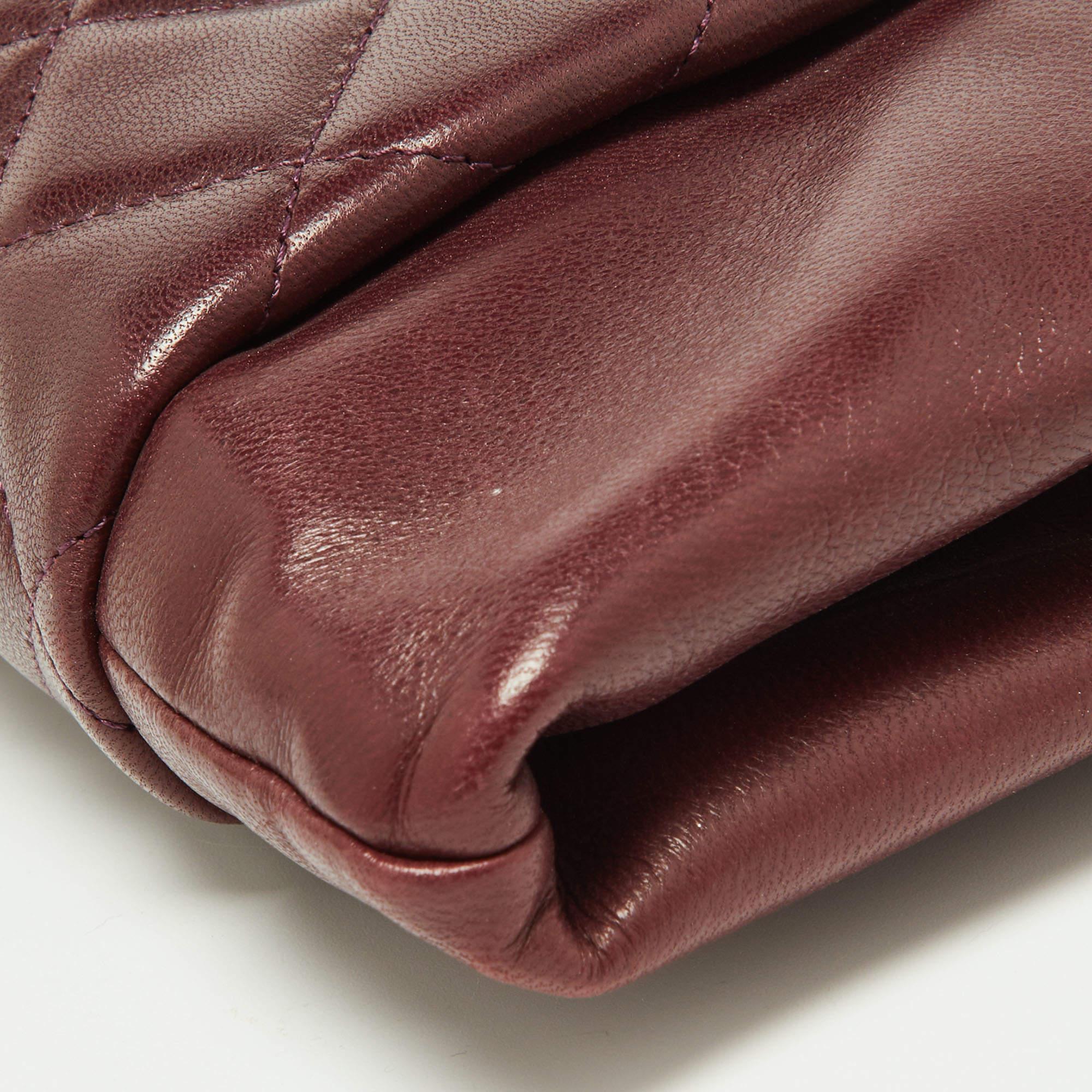 Chanel Burgundy Quilted Leather CC Long Clutch 3