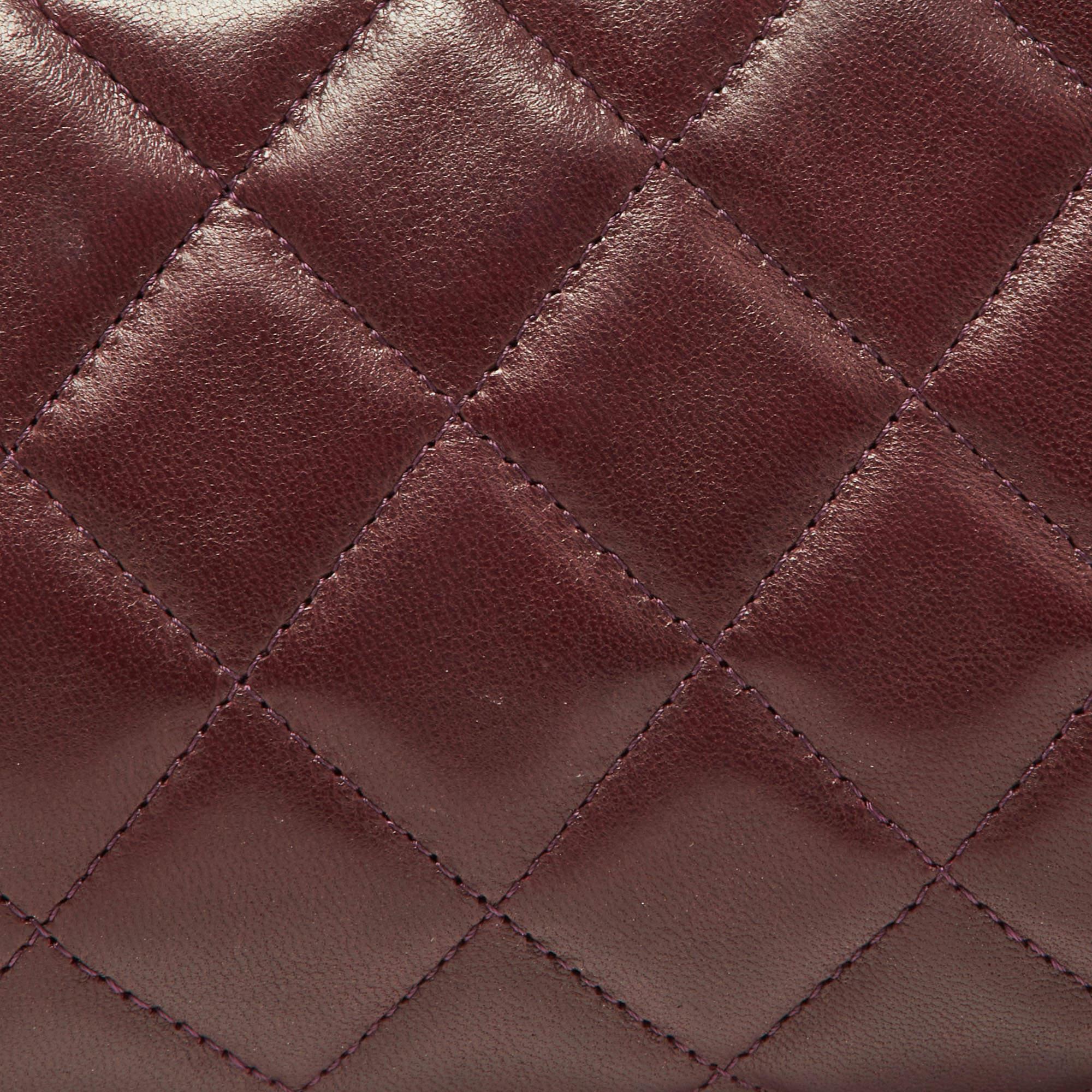 Chanel Burgundy Quilted Leather CC Long Clutch 4