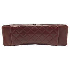 Chanel Burgundy Quilted Leather CC Long Clutch