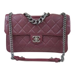 Chanel Burgundy Quilted Leather Chain Shouder Bag