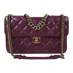 Chanel Burgundy Quilted Leather Chain Shouder Bag
