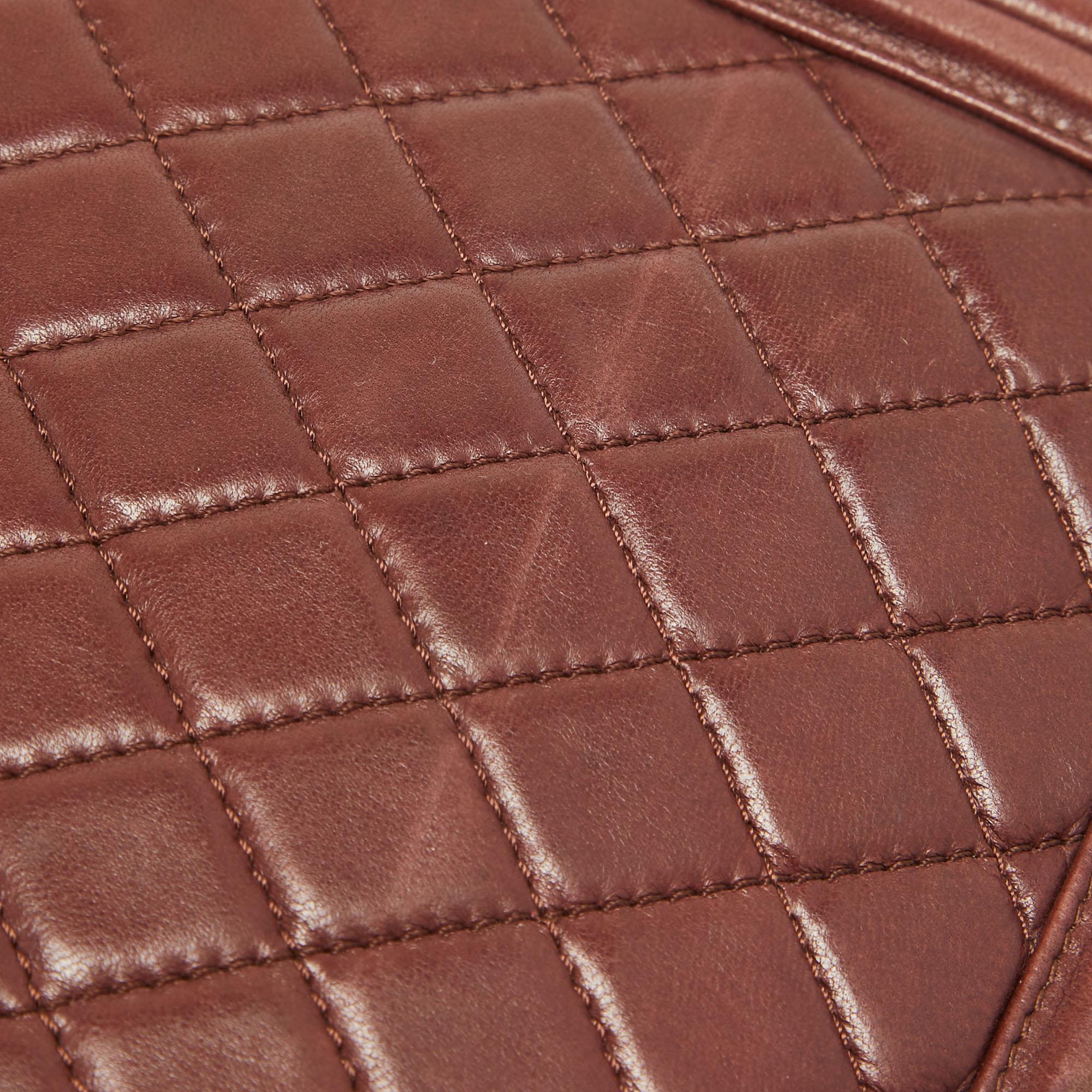 Chanel Burgundy Quilted Leather Large Boy Bag For Sale 5