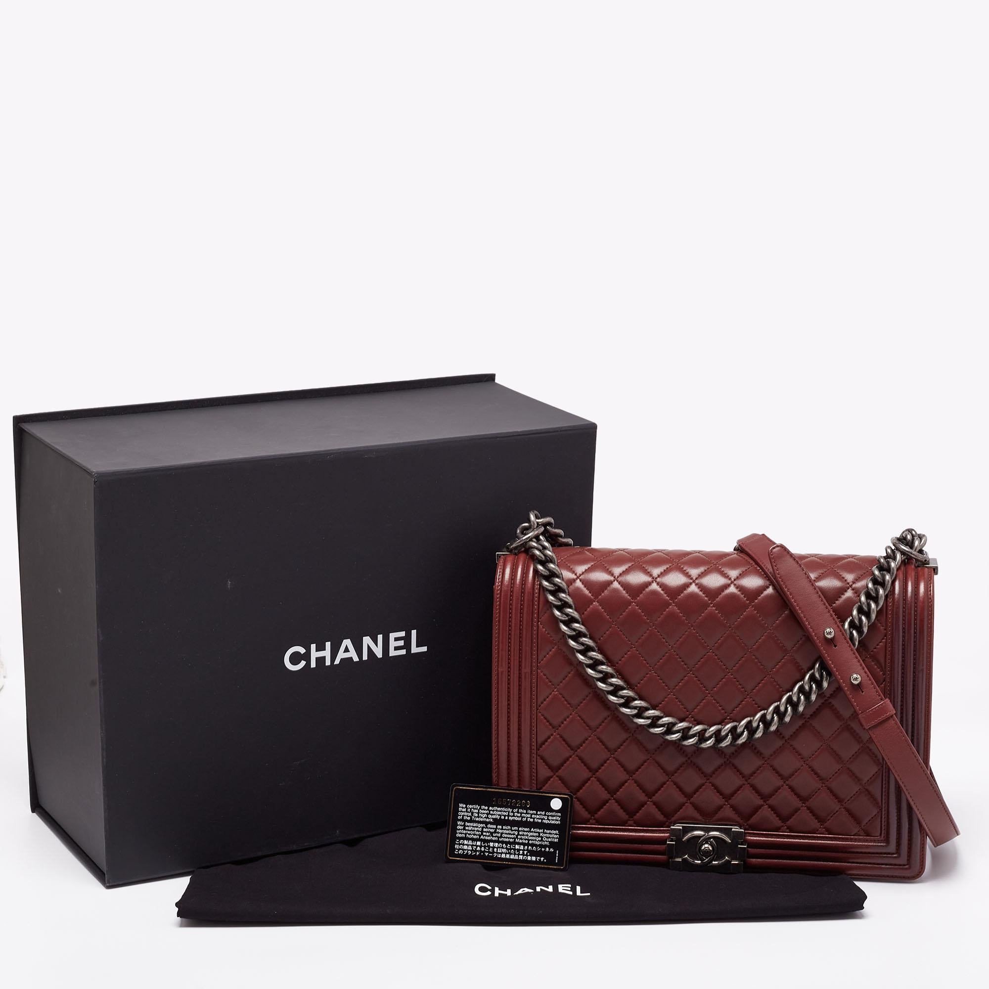 Chanel Burgundy Quilted Leather Large Boy Flap Bag at 1stDibs chanel