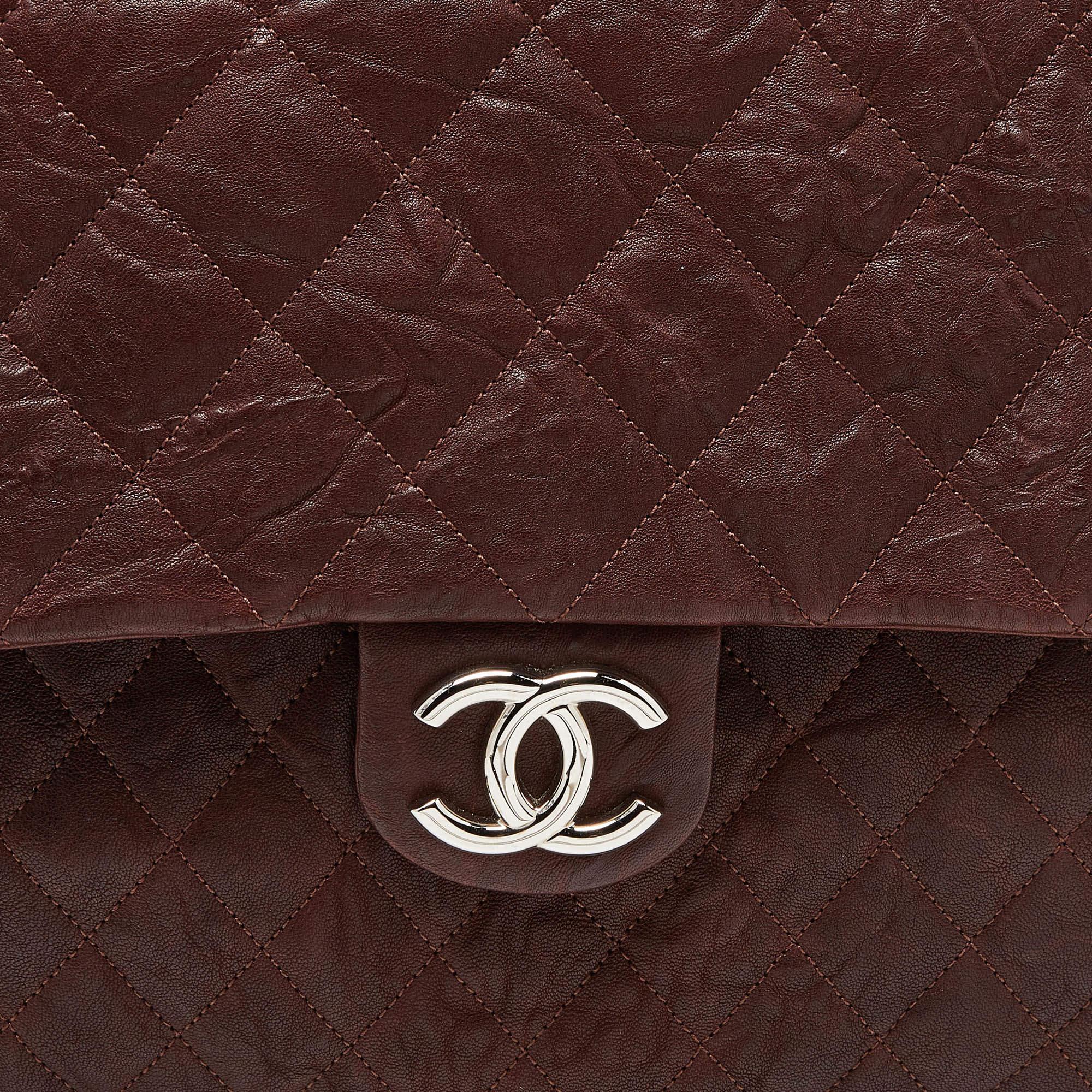 Chanel Burgundy Quilted Leather Maxi Chain Around Flap Bag 6