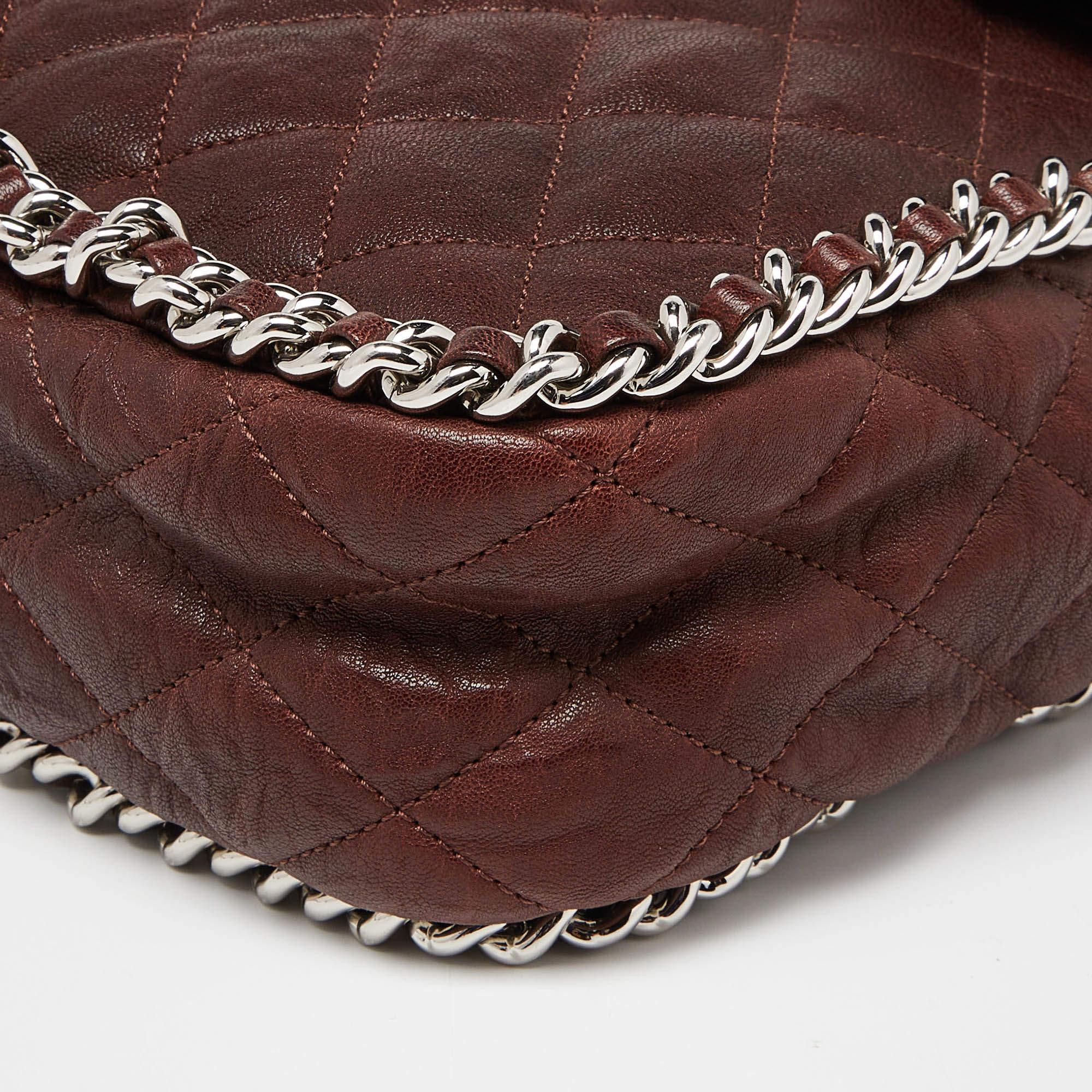 Chanel Burgundy Quilted Leather Maxi Chain Around Flap Bag 1