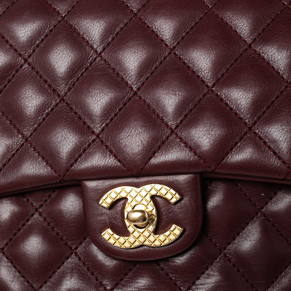 Chanel Burgundy Quilted Leather Medium Rock The Corner Flap Bag 1
