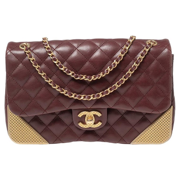 CHANEL Caviar Quilted Large CC Accordion Shopping Bag Brown 1222084