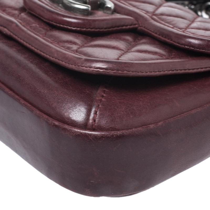 Chanel Burgundy Quilted Leather Mini Top Handle Flap Shoulder Bag 5