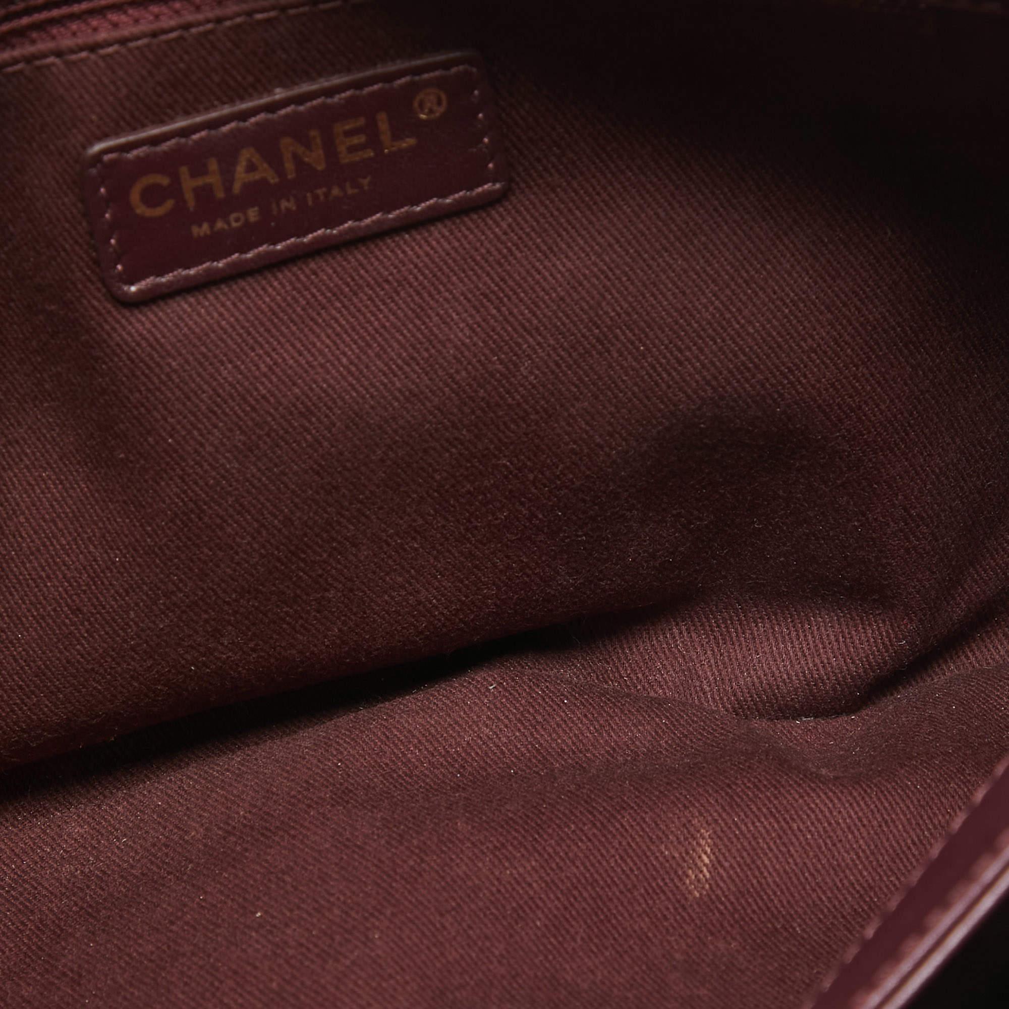 Chanel Burgunderrot Gestepptes Leder Soft Elegance Flap Tasche 6
