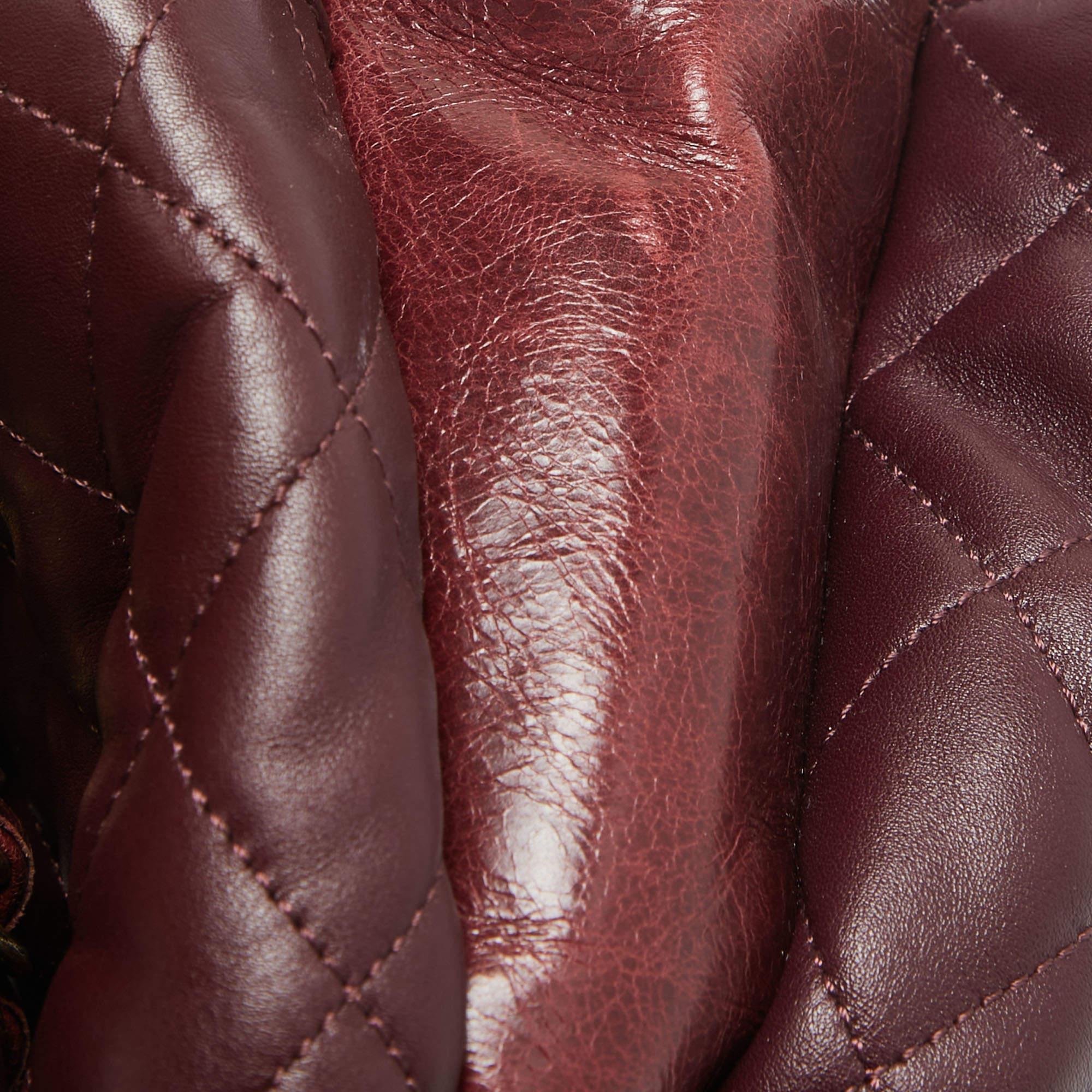 Chanel Burgundy Quilted Leather Soft Elegance Flap Bag For Sale 12