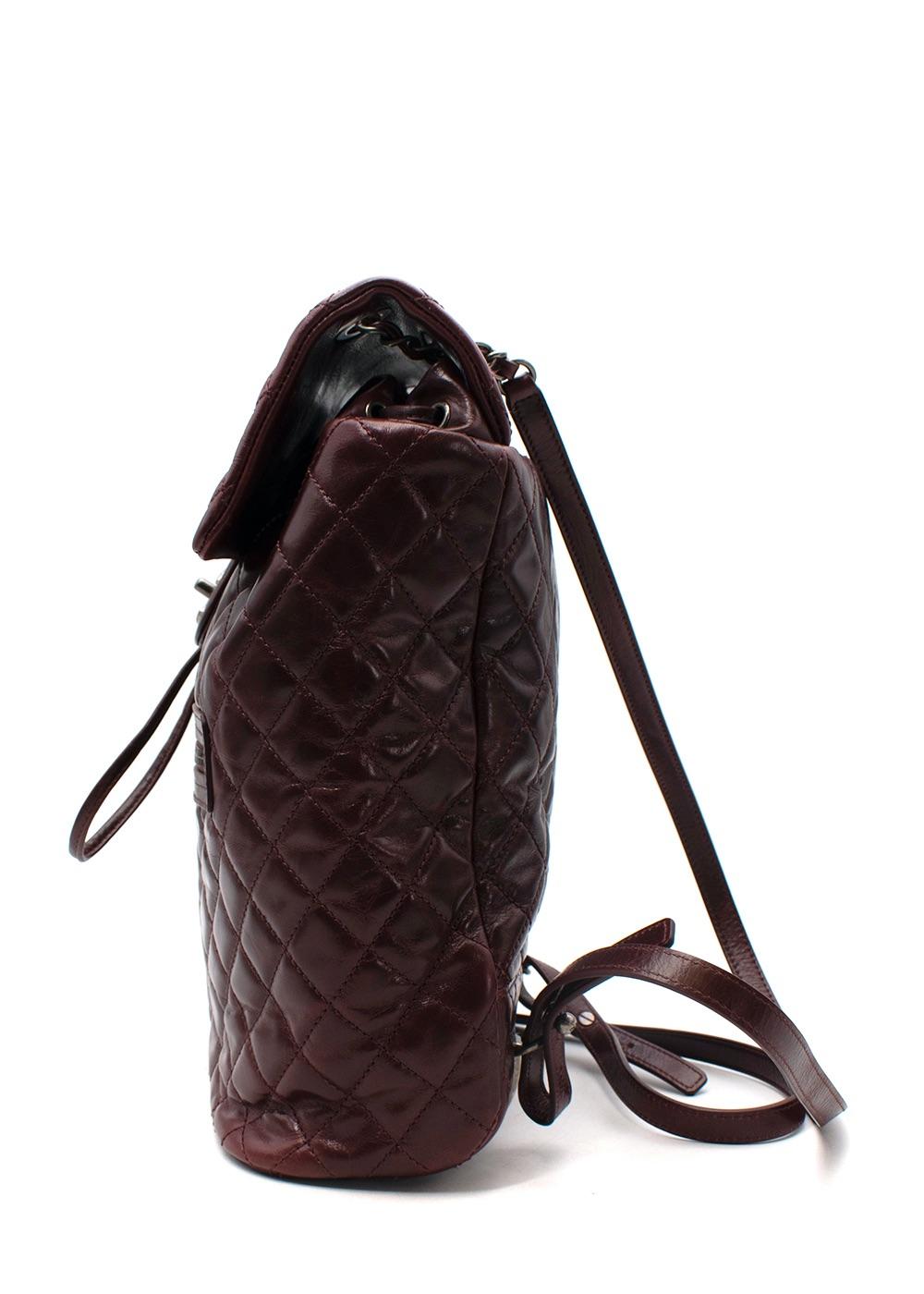 Chanel Burgundy Quilted Leather Urban Spirit Backpack For Sale 4
