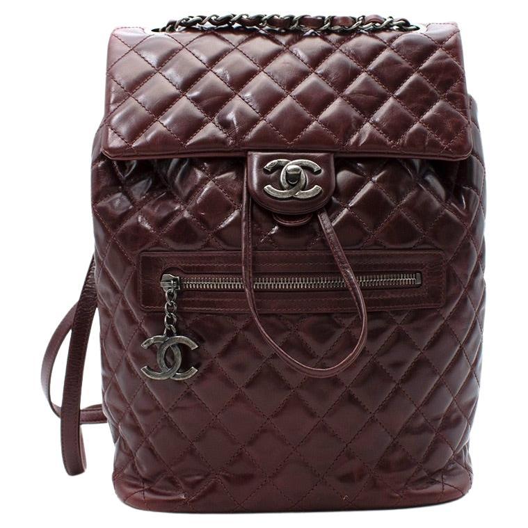 Chanel Burgundy Quilted Leather Urban Spirit Backpack For Sale