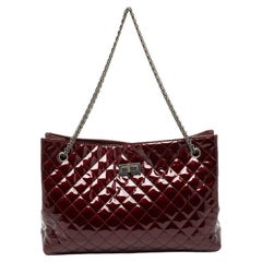 Chanel Burgundy Quilted Patent Leather 2.55 Reissue Tote
