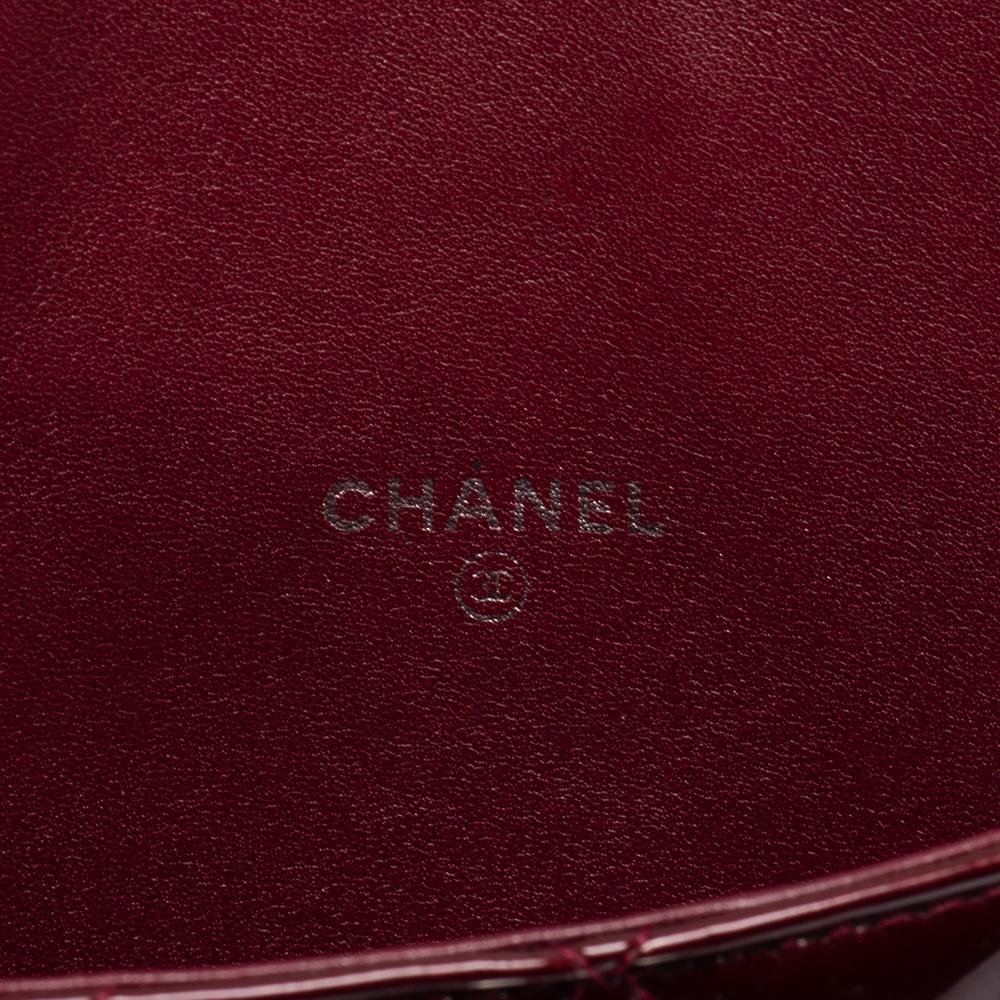 Chanel Burgundy Quilted Patent Leather Brilliant iPad Case 2