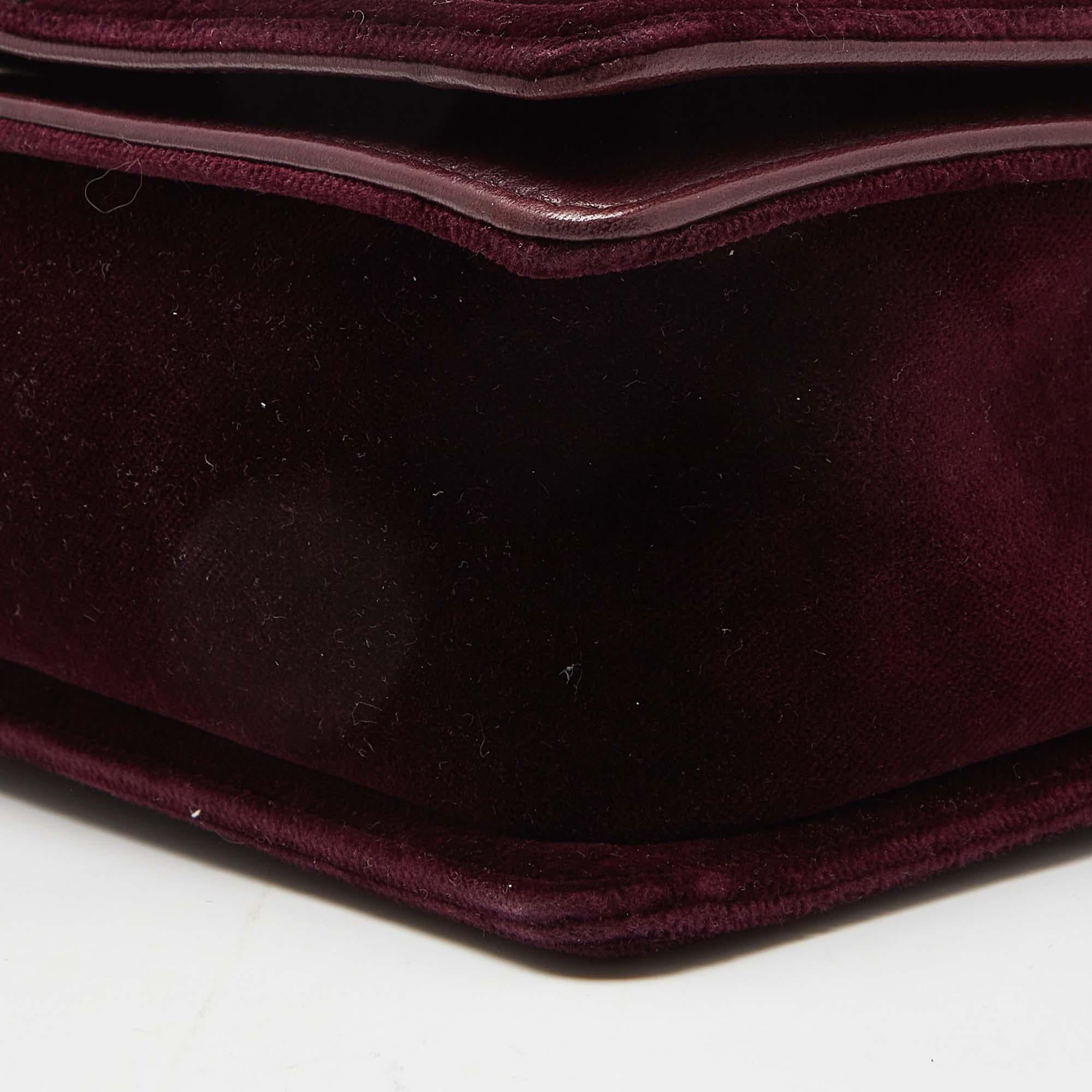 Chanel Burgundy Quilted Tweed, Leather and Velvet Medium Boy Flap Bag 5