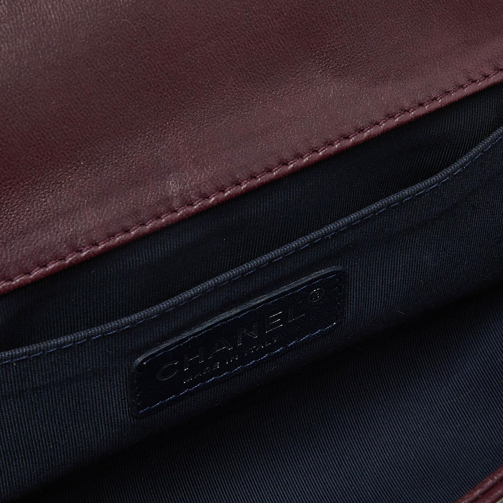 Chanel Burgundy Quilted Tweed, Leather and Velvet Medium Boy Flap Bag 1