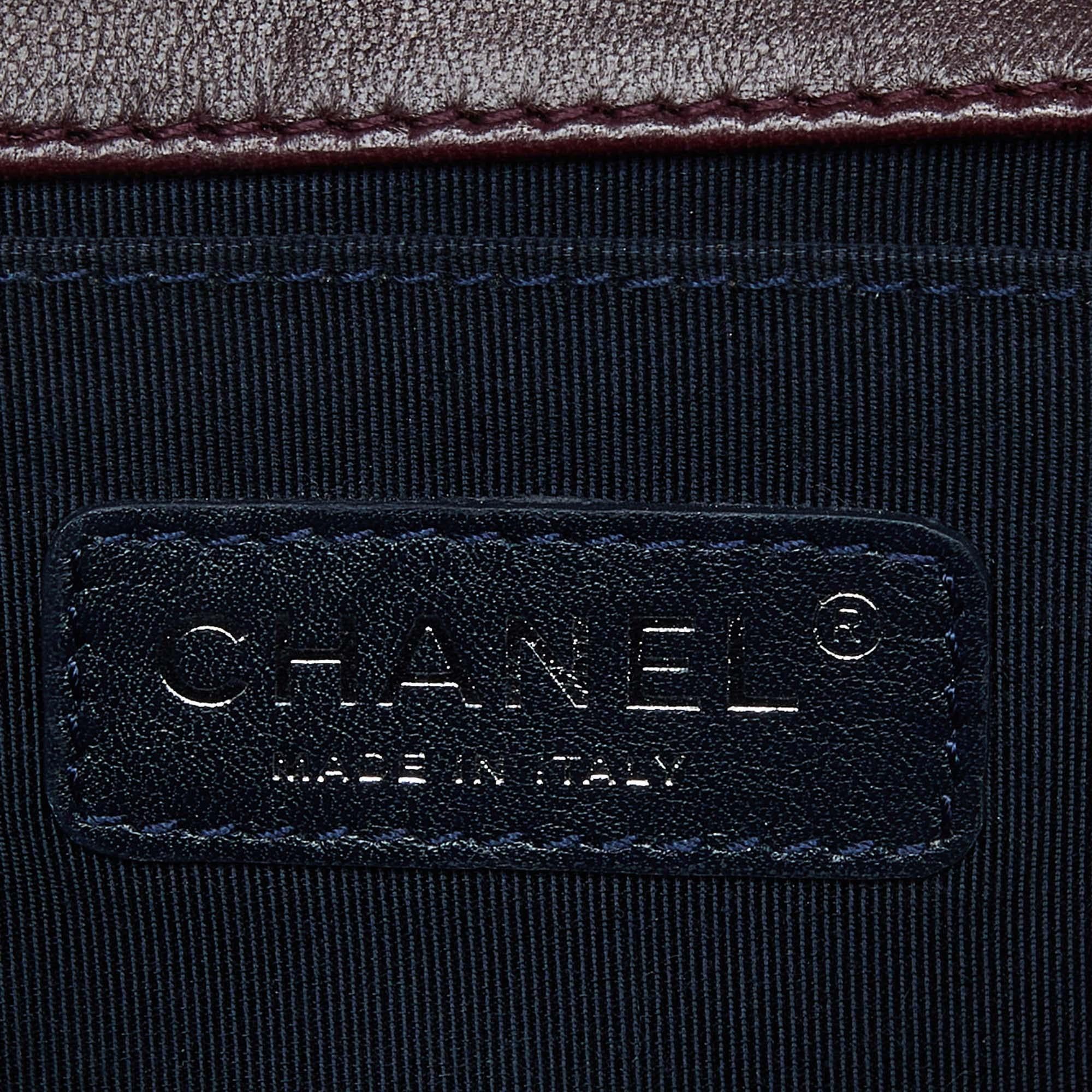 Chanel Burgundy Quilted Tweed, Leather and Velvet Medium Boy Flap Bag 2