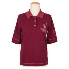 Chanel Burgundy-Red Cashmere Top Polo-Style