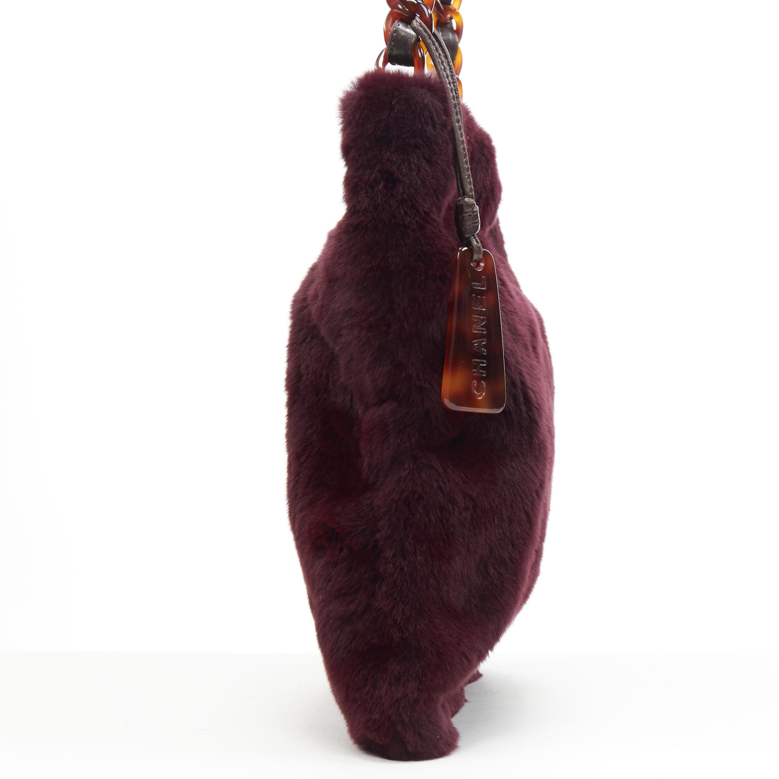 burgundy fur purse