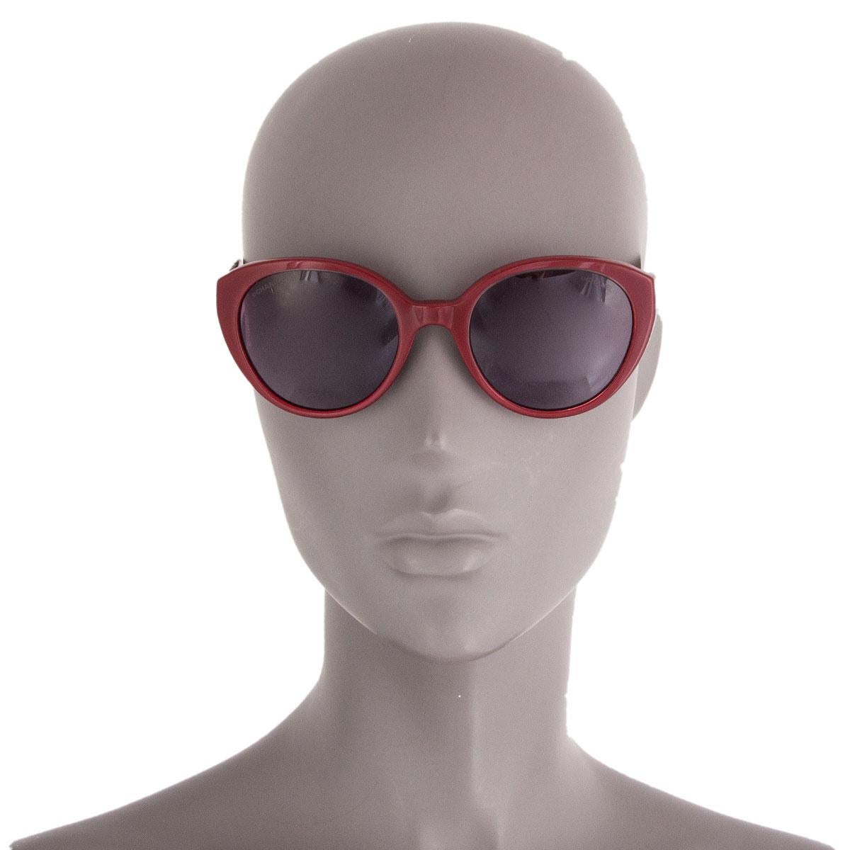 Gray CHANEL burgundy Round Sunglasses gradient Lenses 5252Q