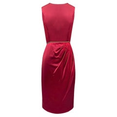 CHANEL BURGUNDY SILK MIDI DRESS size 36