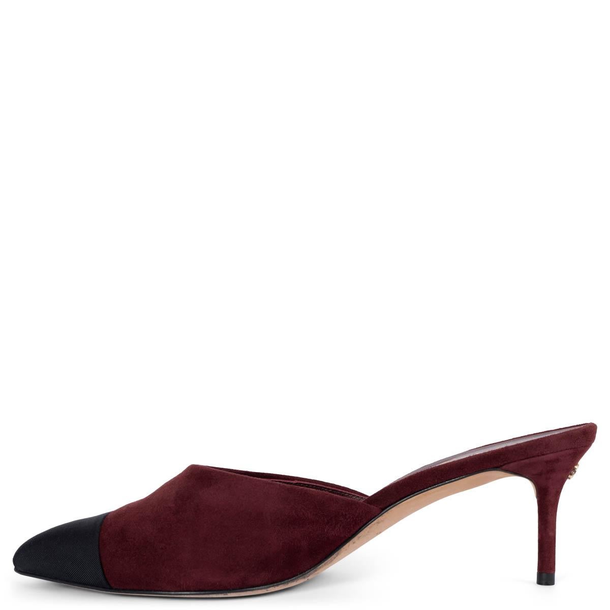 Women's CHANEL burgundy suede 2016 16A ROME Mules Shoes 39 For Sale