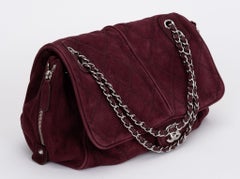 Chanel Burgundy Suede Accordion Jumbo