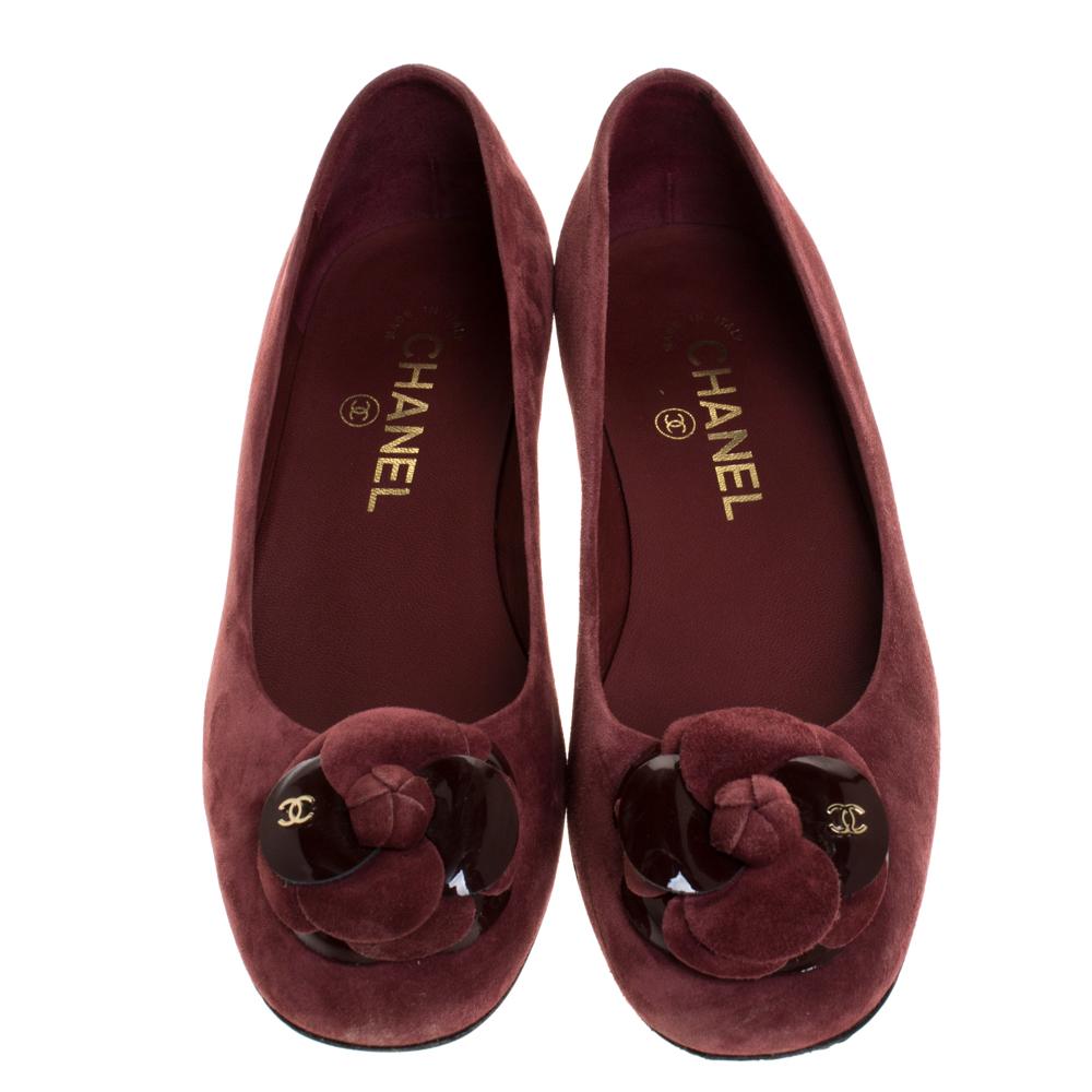 burgundy ballerina shoes