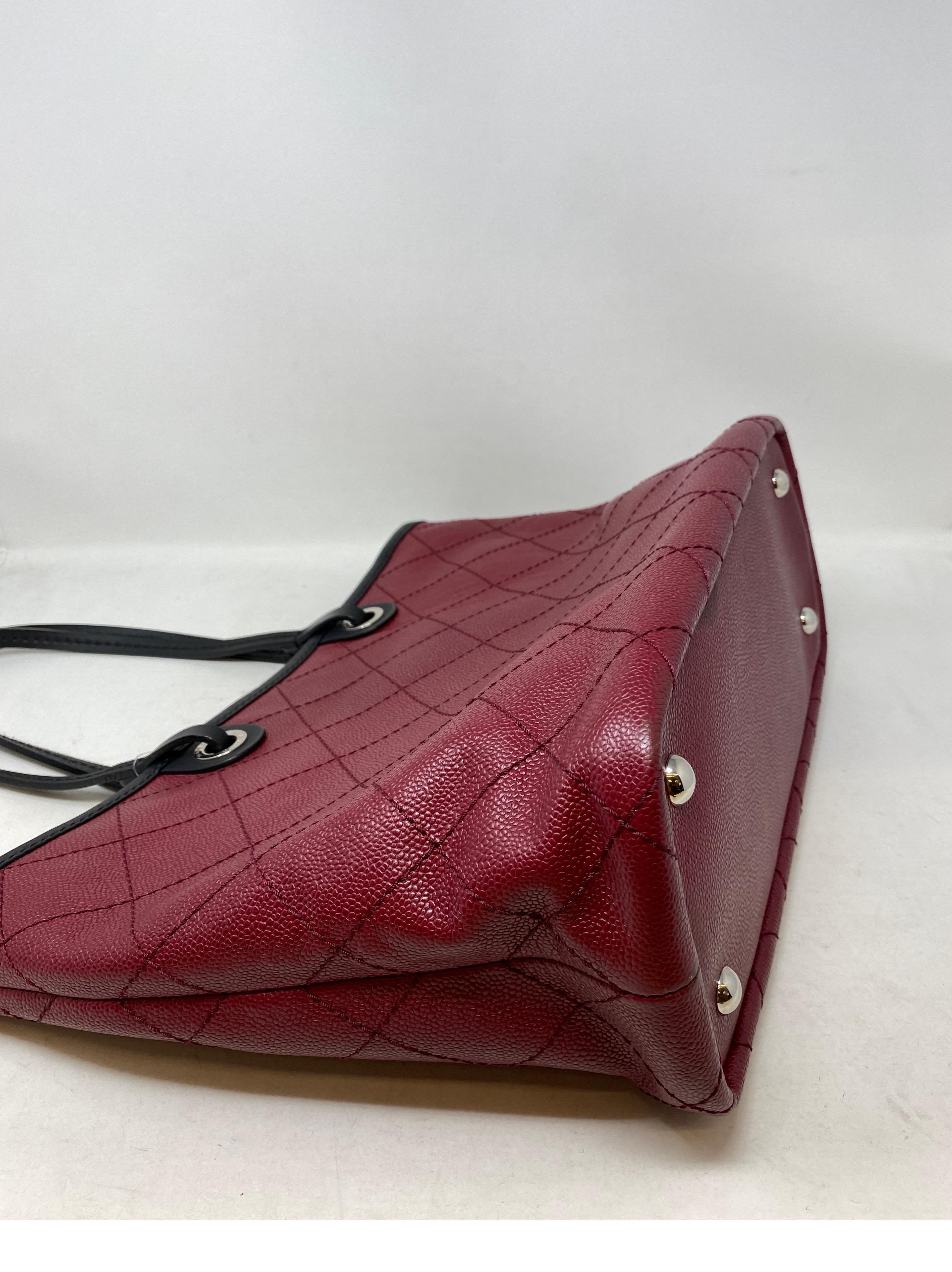 Chanel Burgundy Tote Bag  For Sale 10