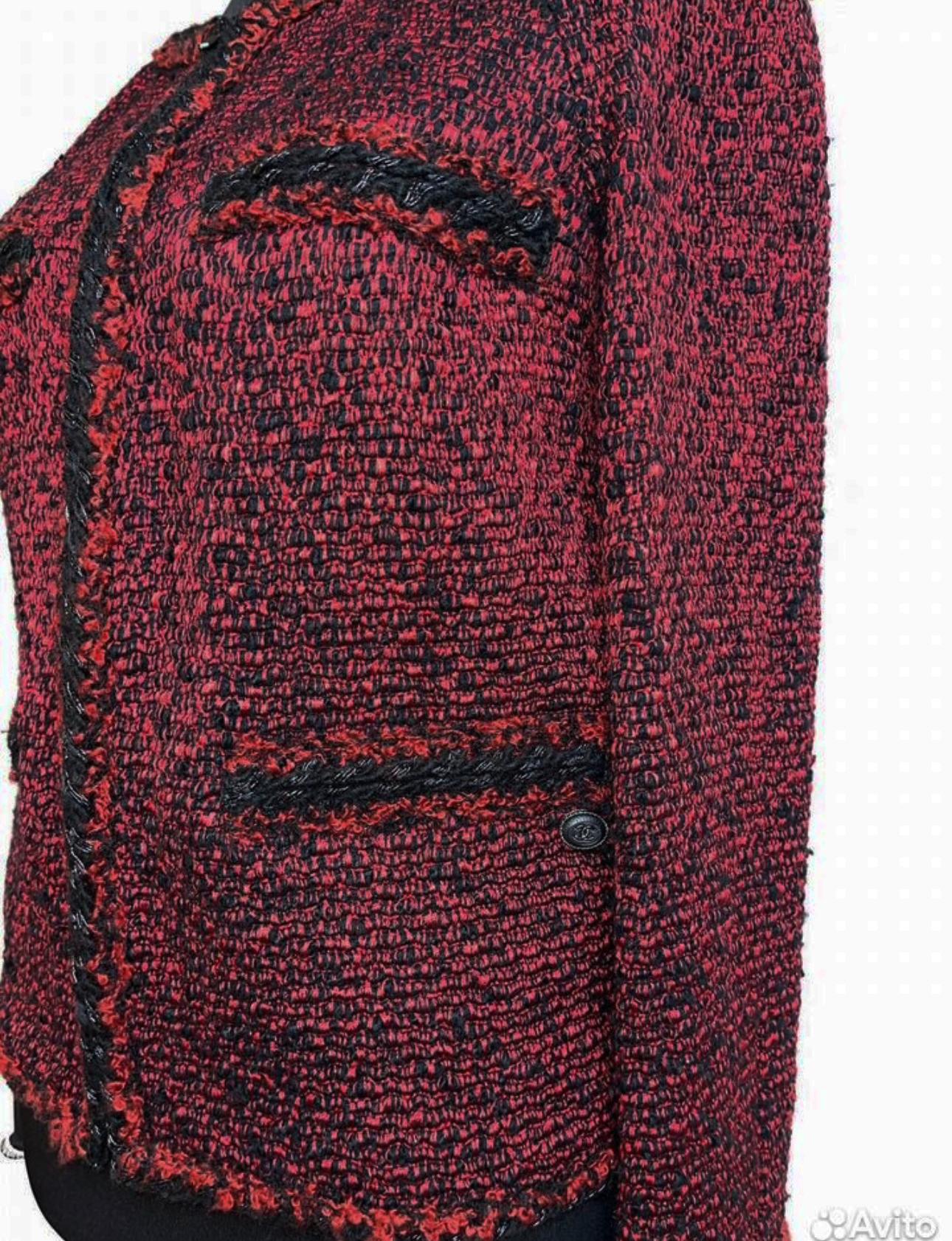 Veste de défilé Chanel en tweed bourgogne 44 FR 1