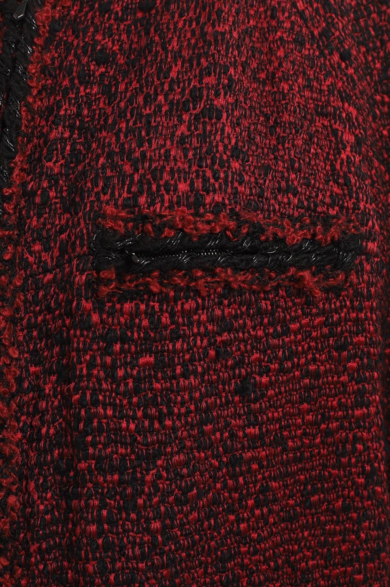 Veste de défilé Chanel en tweed bourgogne 44 FR 2
