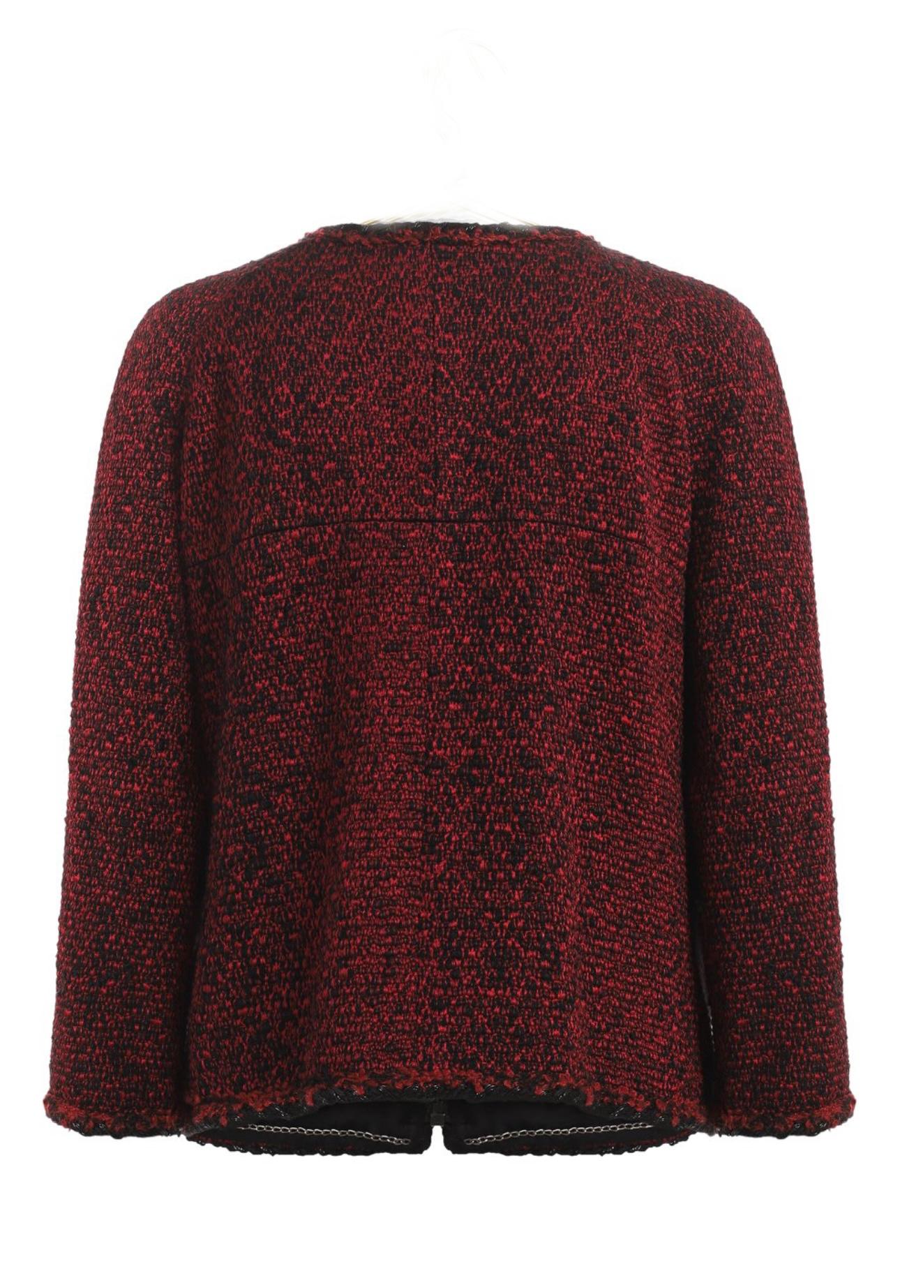Veste de défilé Chanel en tweed bourgogne 44 FR 4