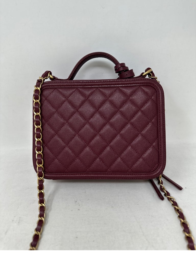 Chanel 2026 Vanity Bag 19.5cm Burgundy Leather