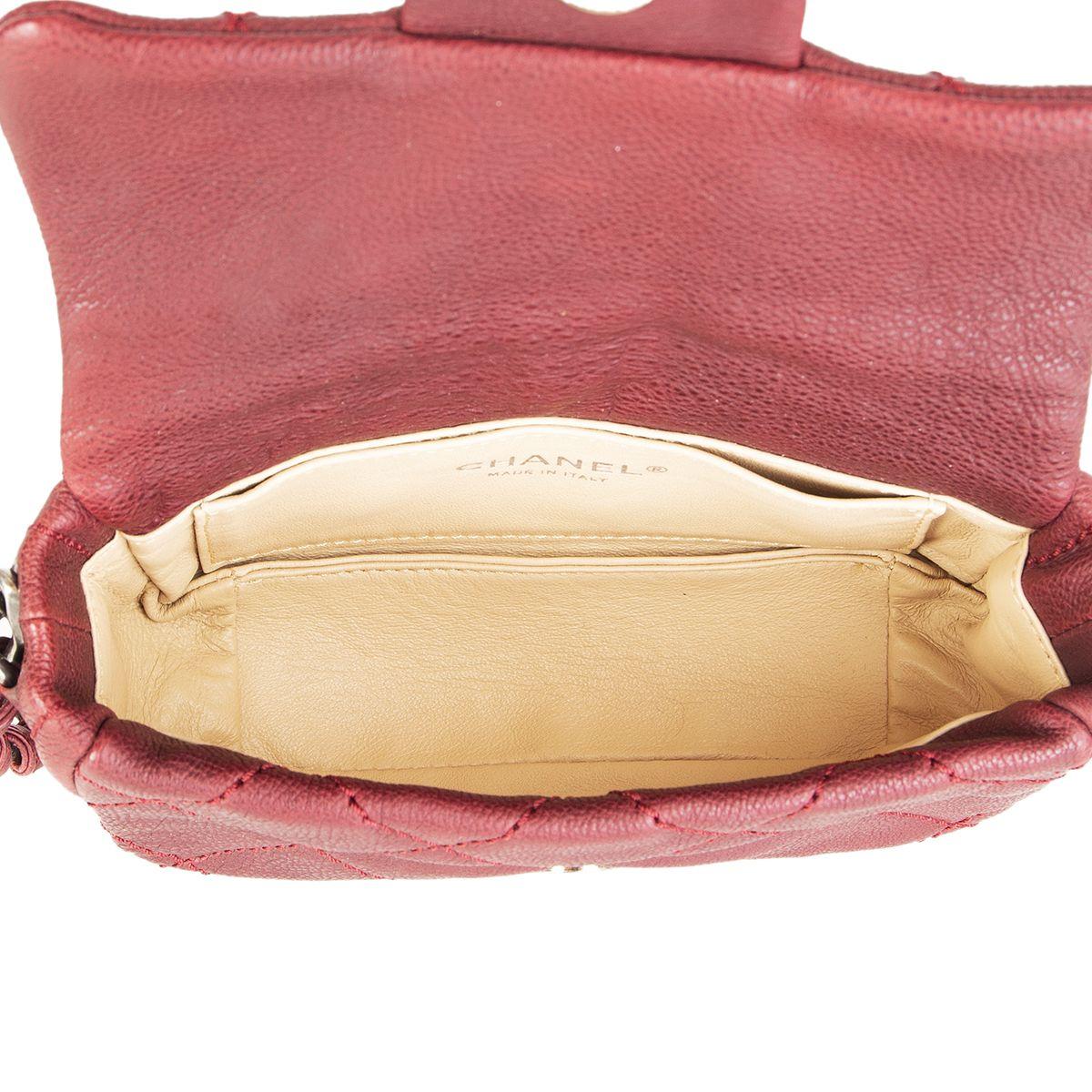 Chanel burgundy washed Caviar leather MODERN CHAIN MINI FLAP Shoulder Bag 1