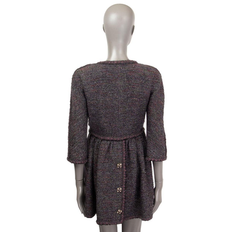 CHANEL burgundy wool 11A PARIS BYZANCE TWEED Coat Jacket 40 M at ...