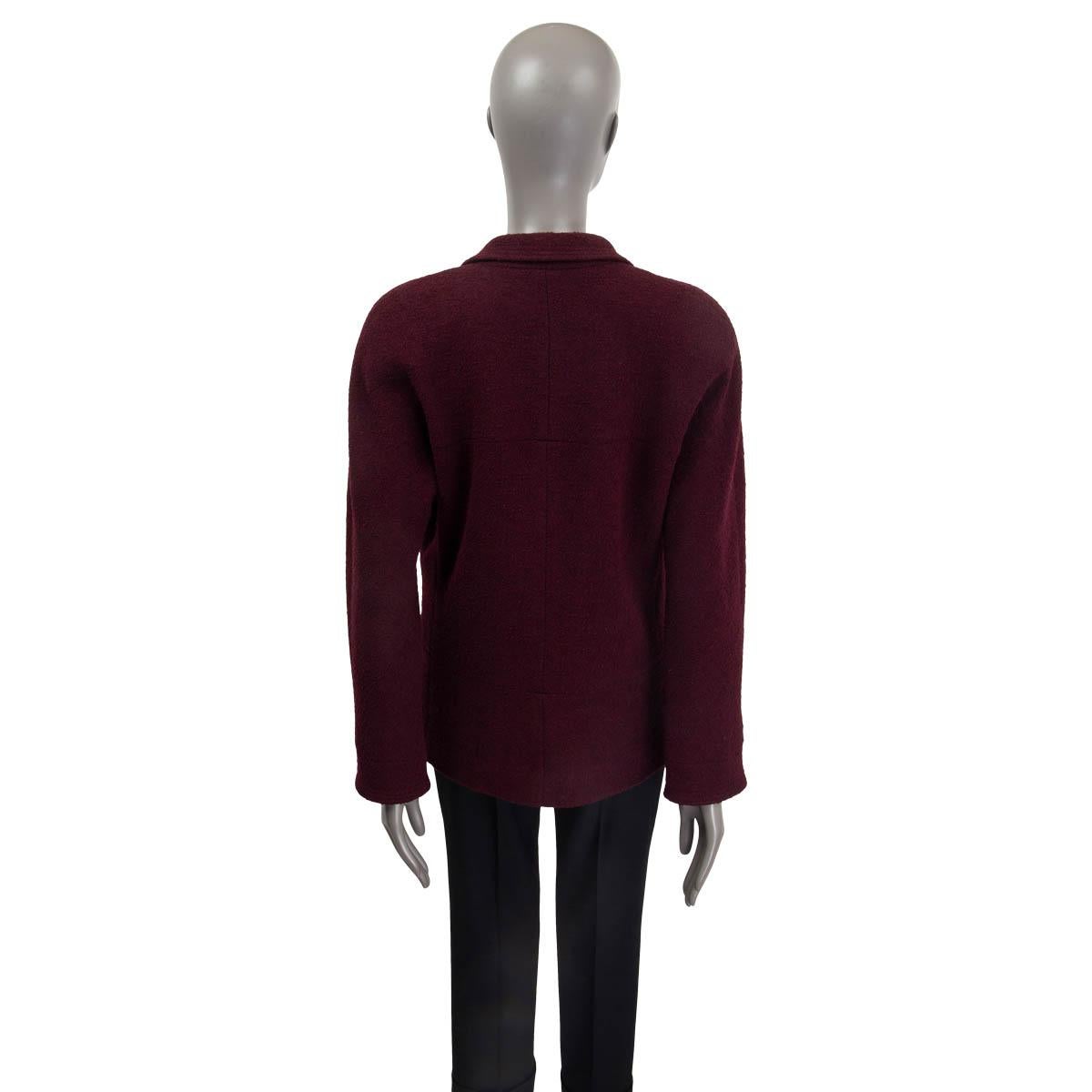 Women's CHANEL burgundy wool blend VINTAGE TWEED Blazer Jacket M