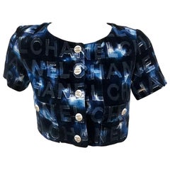 Chanel Burnout Logo Crop Top Resort2021