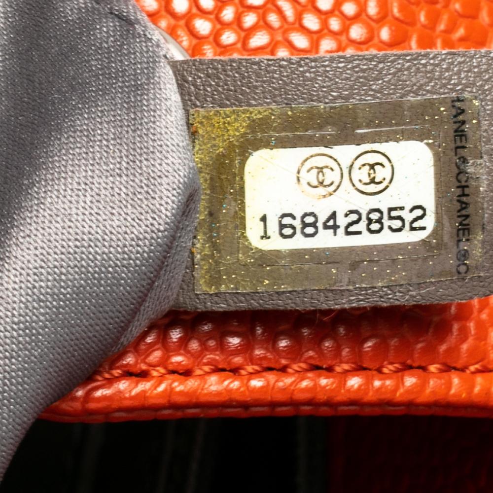 Chanel Burnt Orange Caviar Leather Vertical Grand Shopper Toe 5