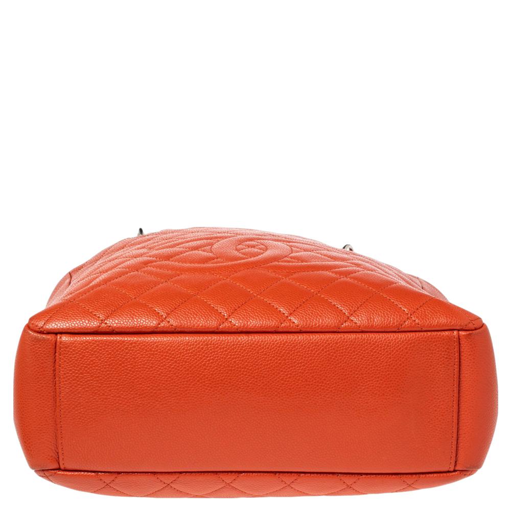 Red Chanel Burnt Orange Caviar Leather Vertical Grand Shopper Toe