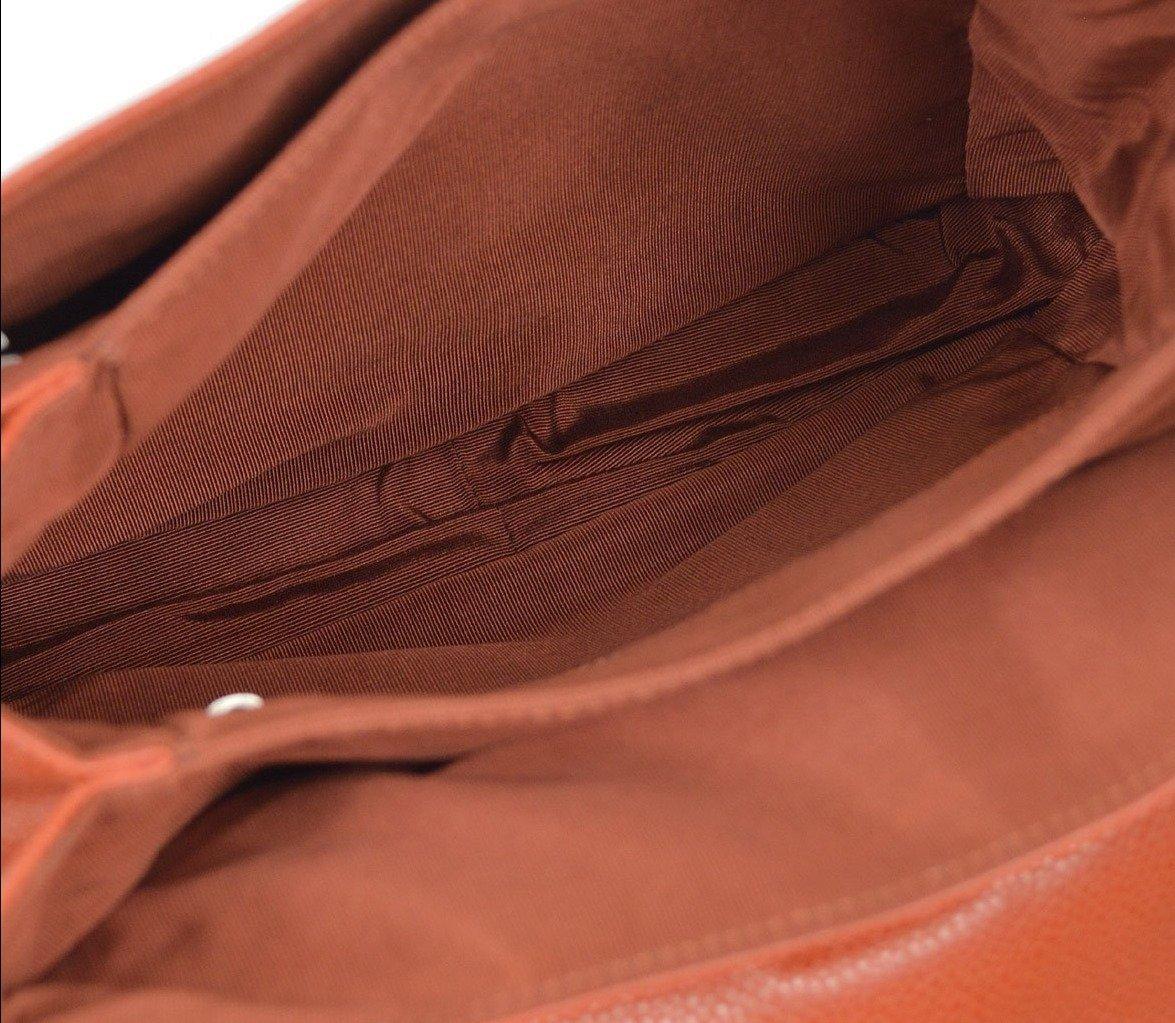 Brown CHANEL Burnt Orange Red Caviar Leather Silver Hardware Carryall Backpack Bag