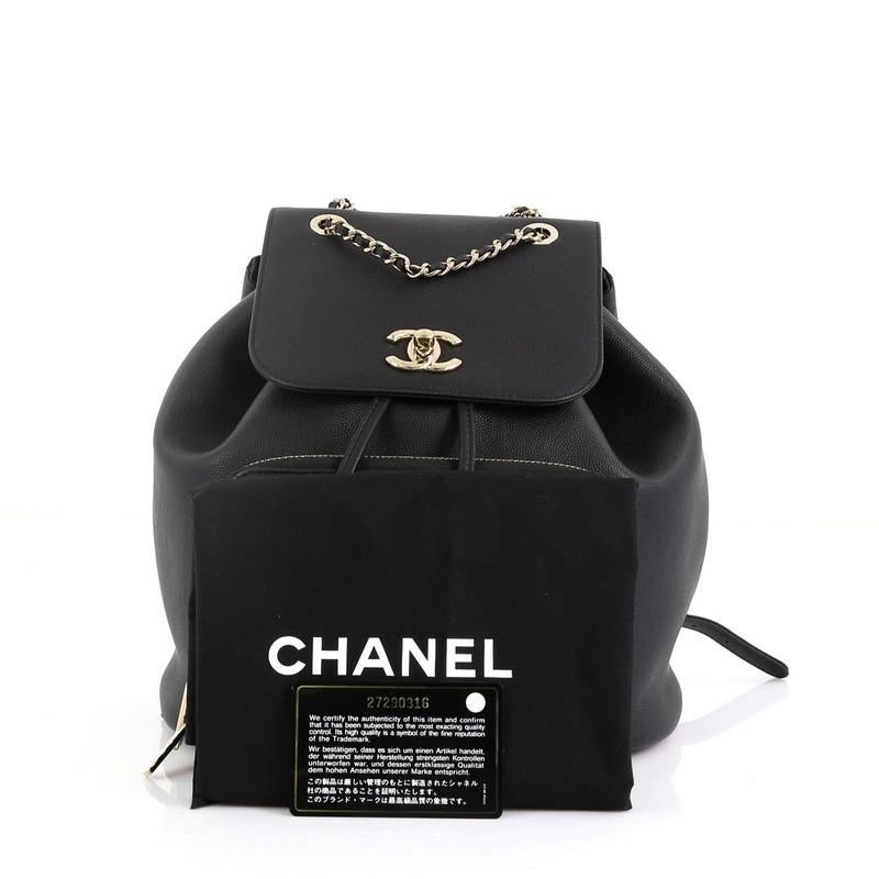 Black Chanel Business Affinity Backpack Caviar Small 