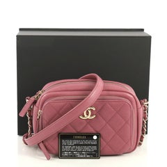 Chanel Business Affinity Camera Case Bag Quilted Caviar Small