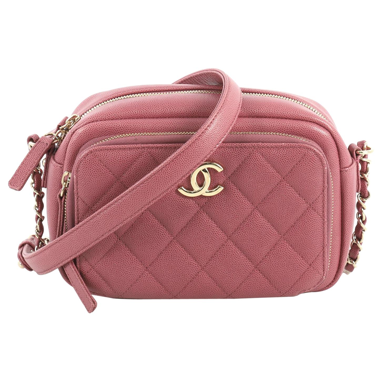 Chanel Business Affinity Camera Case Bag Quilted Caviar Small