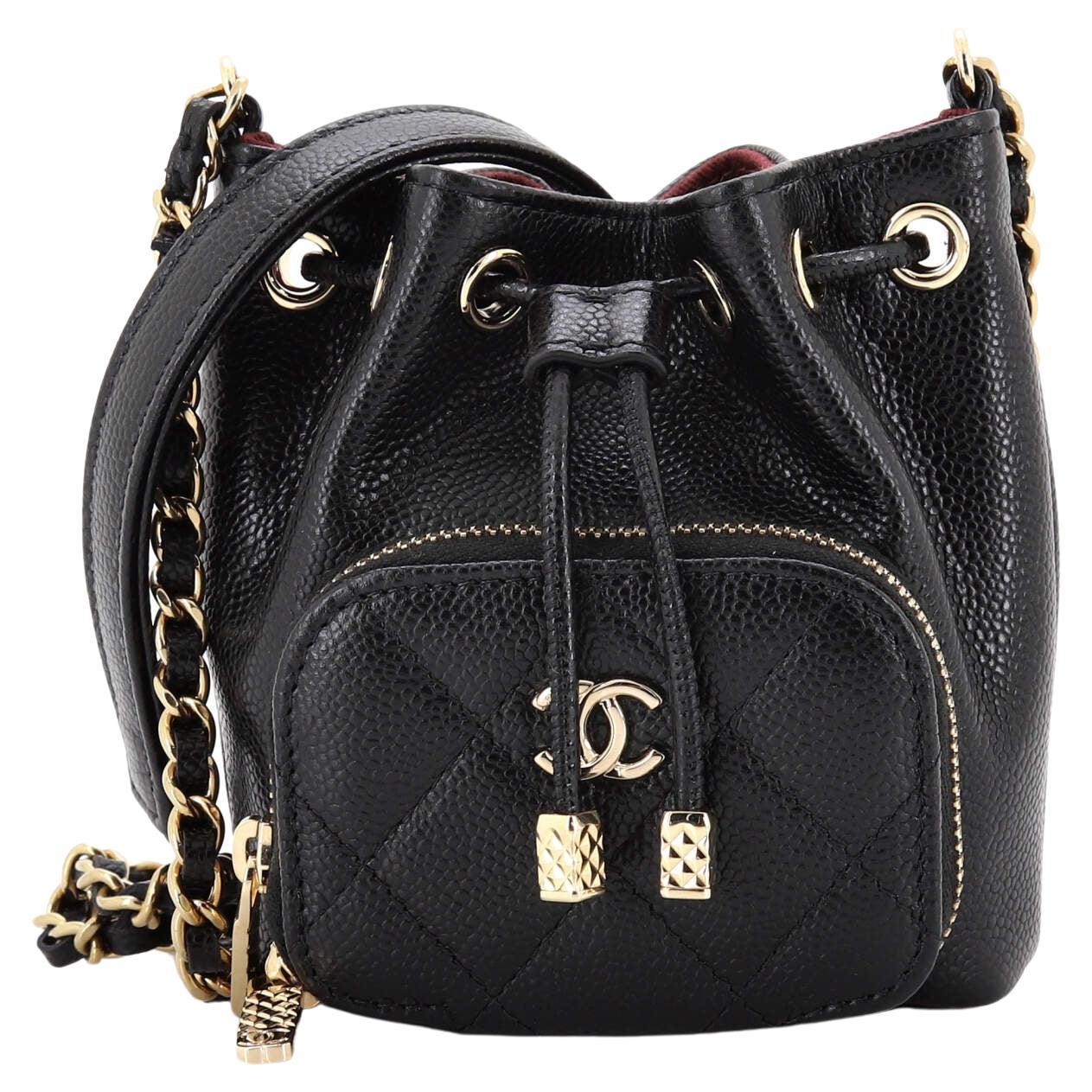 Buy Chanel Vintage Drawstring Bucket Bag Quilted Lambskin 1648402