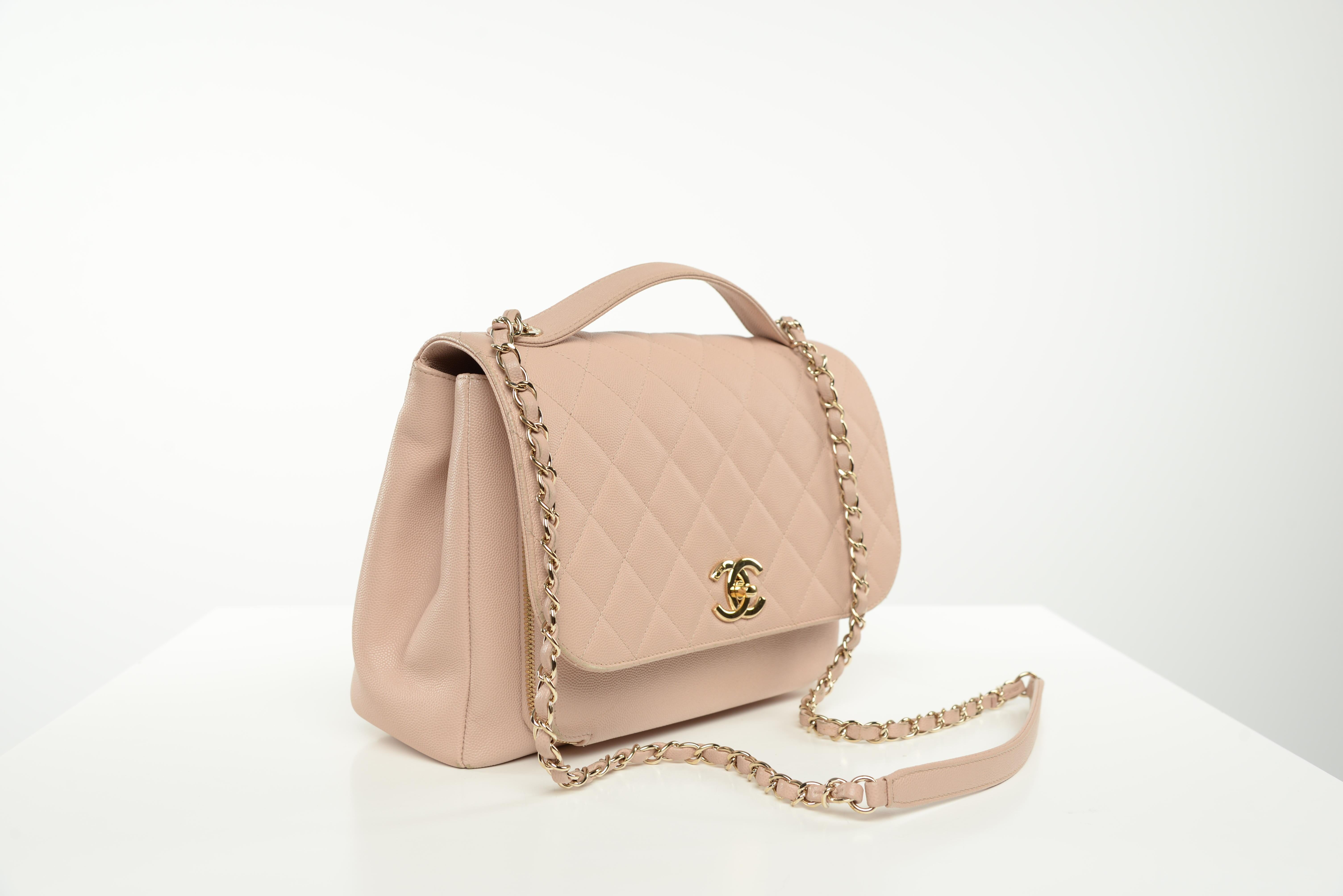 Chanel Business Affinity Flap Bag Light Pink Caviar Large 2