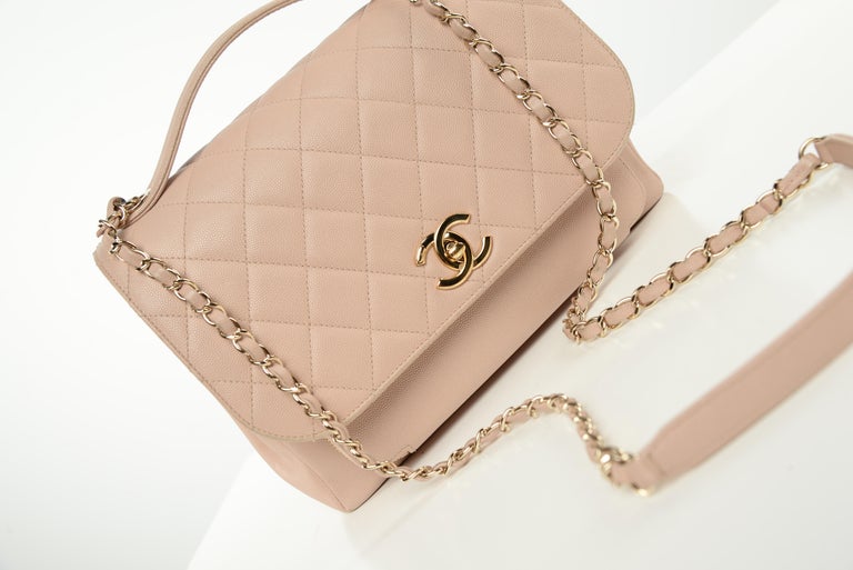 Chanel Business Affinity Small, Blush Beige Caviar with Gold